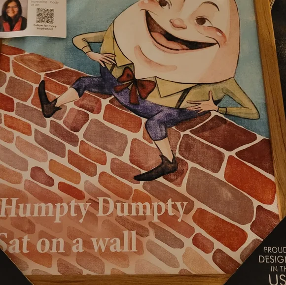 RARE: Humpty Dumpty Sat On A Wall Art - Picture 3 of 4